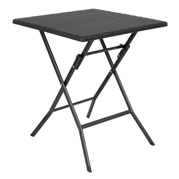Inklapbare Tafel | Kunststof/Staal | Zwart | In-/Outdoor | 620x620x730(h)mm