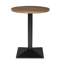 Bolero Tafel | Kunststof/Staal | Houtlook Blad | Zwart Frame | Indoor | Ø600x750(h)mm 
