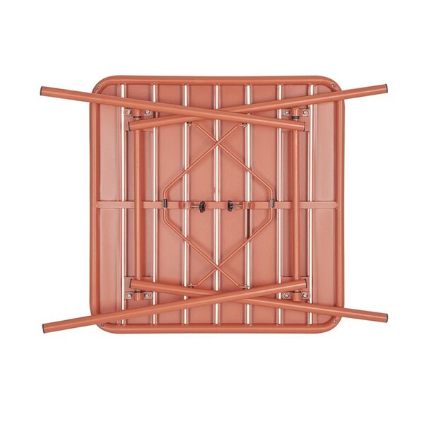 Inklapbare Tafel | Staal | Terracotta | In-/Outdoor | 700x700x710(h)mm