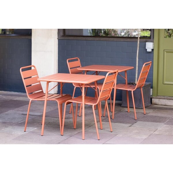 Stoelen | Staal | Terracotta | In-/Outdoor | Stapelbaar | 4 Stuks | 400x500x830(h)mm