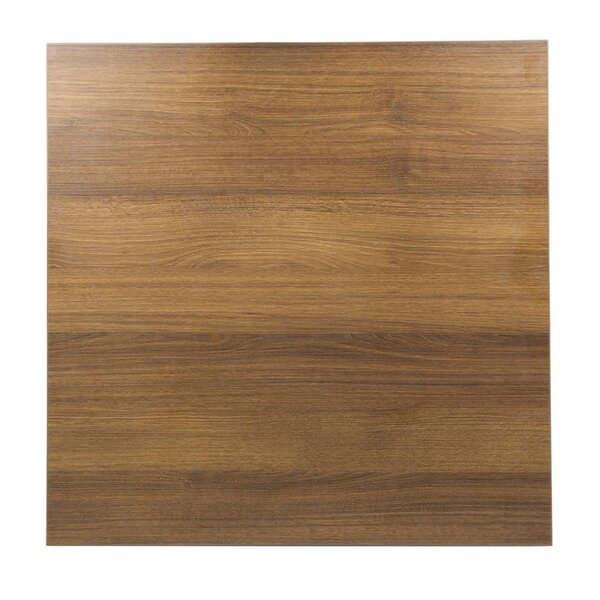 Tafel | Kunststof/Staal | Houtlook Blad | Zwart Frame | Indoor | 700x700x750(h)mm