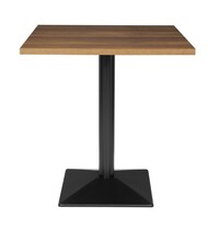 Bolero Tafel | Kunststof/Staal | Houtlook Blad | Zwart Frame | Indoor | 700x700x750(h)mm 