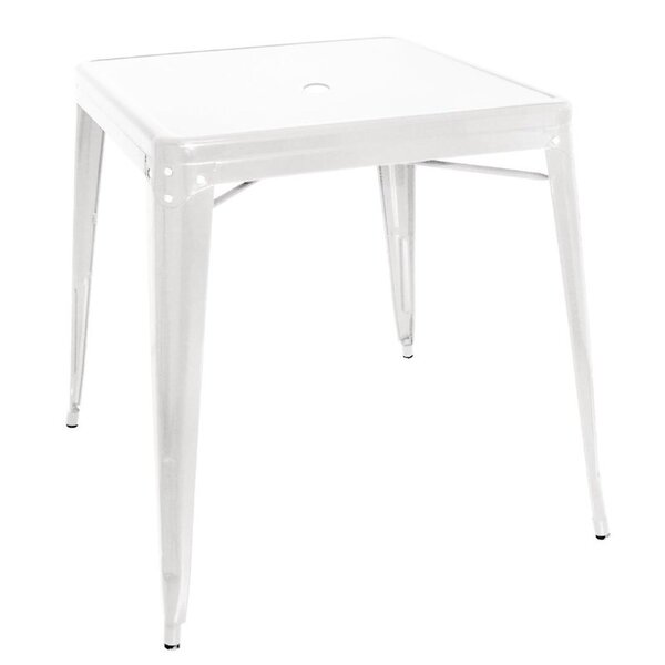 Tafel | Staal | Wit | In-/Outdoor | Parasolgat | 660x660x760(h)mm