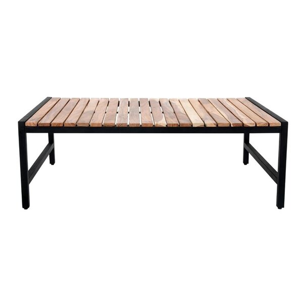 Loungetafel | Hout/Staal | Acaciahout Blad | Zwart Frame | In-/Outdoor | 1200x800x410(h)mm