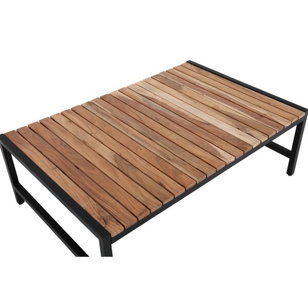 Loungetafel | Hout/Staal | Acaciahout Blad | Zwart Frame | In-/Outdoor | 1200x800x410(h)mm
