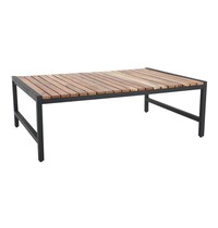 Bolero Loungetafel | Hout/Staal | Acaciahout Blad | Zwart Frame | In-/Outdoor | 1200x800x410(h)mm