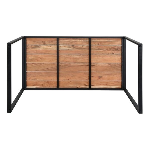 Statafel | Hout/Staal | Acaciahout Blad | Zwart Frame | In-/Outdoor | 1800x900x1050(h)mm