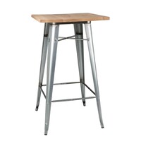 Bolero Statafel | BISTRO | Hout/Staal | Essenhout Blad | Zilverkleurig Frame | Indoor | 600x600x1040(h)mm 