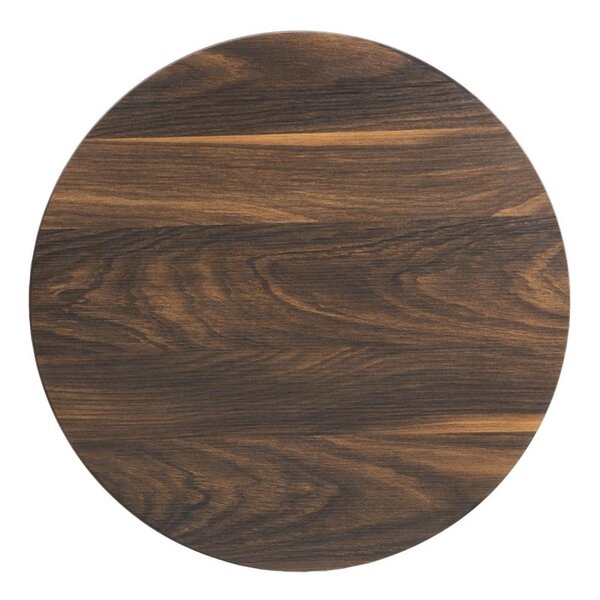 Tafel | Kunststof/Staal | Houtlook Blad | Zwart Frame | Indoor | Ø600x750(h)mm