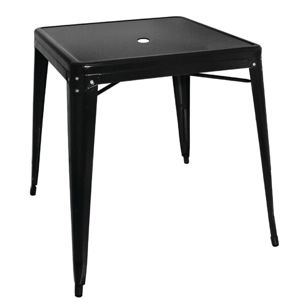 Tafel | Staal | Zwart | In-/Outdoor | Parasolgat | 660x660x760(h)mm