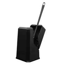 Euro Products Toiletborstelhouder | Kunststof | Zwart | Incl. Borstel | Vrijstaand/Wandmontage | 133x135x410(h)mm