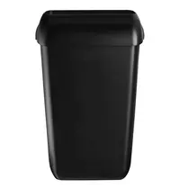 Euro Products Afvalbak | QUARTZ BLACK | Kunststof | Zwart | 23L | Open | Wandmontage/Vrijstaand | 337x225x560(h)mm 