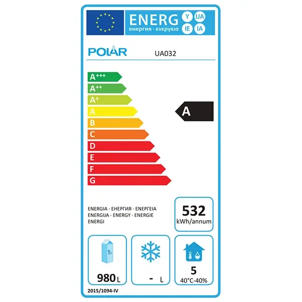 Koelkast | U-SERIE | Energiezuinig | 1400L (2/1 GN) | RVS | -2°C/+8°C | Geforceerd | Wielen (Geremd) | 1400x810x2150(h)mm