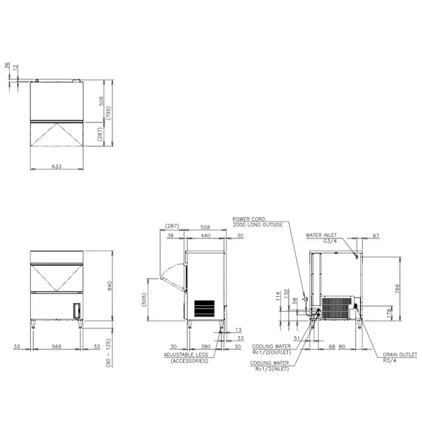 IJsblokjesmachine | IM-SERIE (EliteCUBE) | Volle Blokjes (13g) | 54kg/24u | Bunker 26kg | Watergekoeld | Afvoerpomp | 633x506x840/965(h)mm