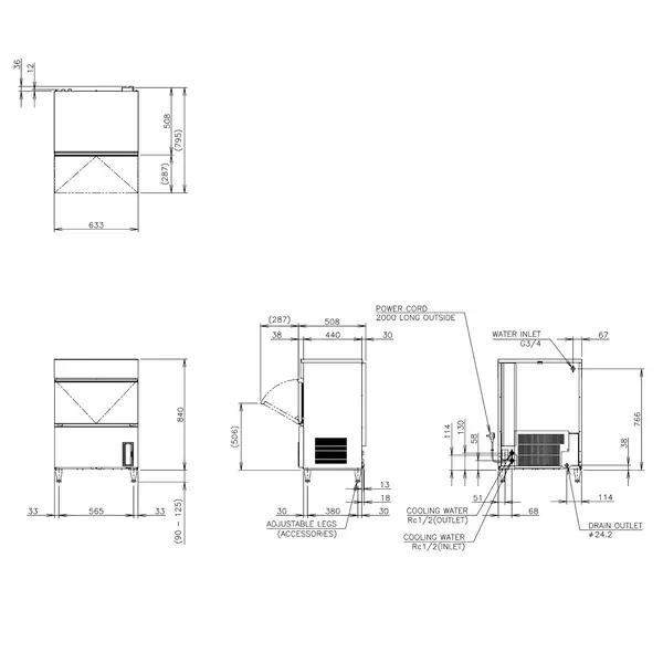 IJsblokjesmachine | IM-SERIE (EliteCUBE) | Volle Blokjes (23g) | 62kg/24u | Bunker 26kg | Watergekoeld | Afvoerpomp | 633x506x840/965(h)mm