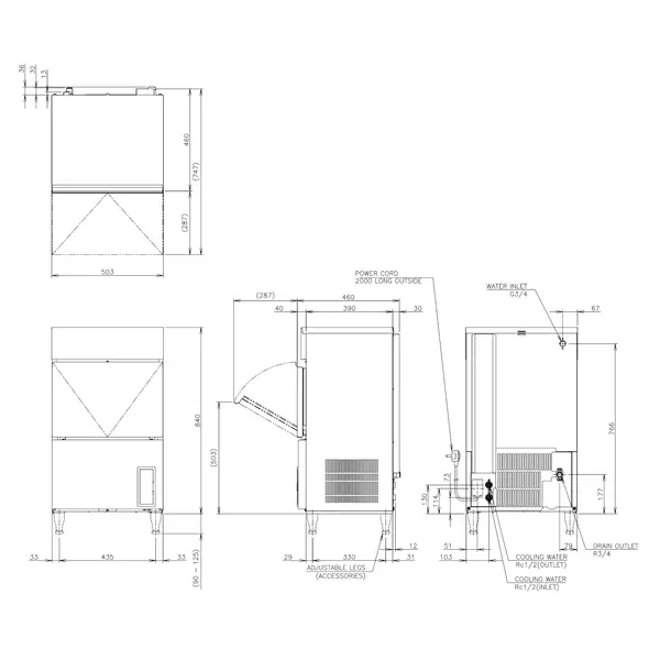 IJsblokjesmachine | IM-SERIE (EliteCUBE) | Volle Blokjes (13g) | 47kg/24u | Bunker 18kg | Watergekoeld | Afvoerpomp | 503x456x840/965(h)mm