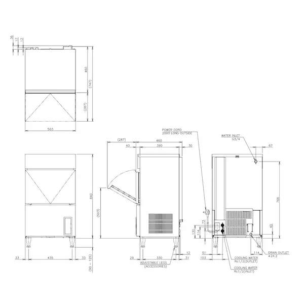 IJsblokjesmachine | IM-SERIE (EliteCUBE) | Volle Blokjes (23g) | 50kg/24u | Bunker 18kg | Watergekoeld | Afvoerpomp | 503x456x840/965(h)mm