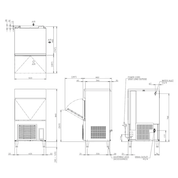 IJsblokjesmachine | IM-SERIE (EliteCUBE) | Volle Blokjes (13g) | 43kg/24u | Bunker 18kg | Luchtgekoeld | Afvoerpomp | 503x456x840/965(h)mm