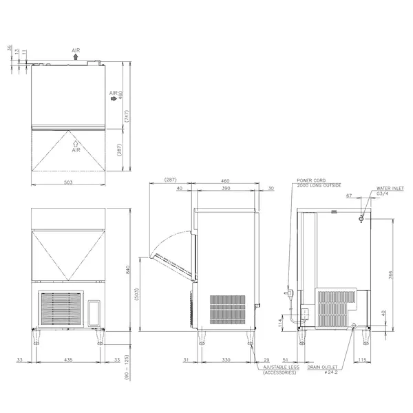 IJsblokjesmachine | IM-SERIE (EliteCUBE) | Volle Blokjes (23g) | 47kg/24u | Bunker 18kg | Luchtgekoeld | Afvoerpomp | 503x456x840/965(h)mm