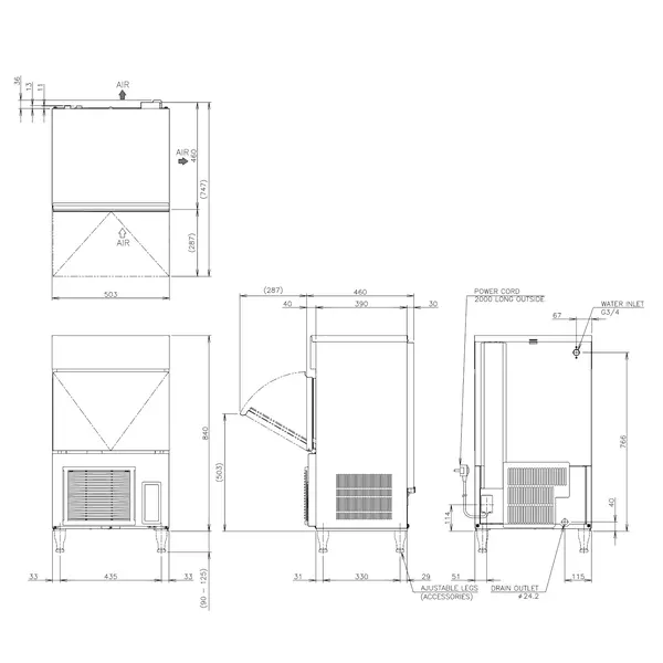 IJsblokjesmachine | IM-SERIE (FlexiCUBE) | Volle Blokjes (13g) | 43kg/24u | Bunker 18kg | Luchtgekoeld | Afvoerpomp | 503x456x840/965(h)mm