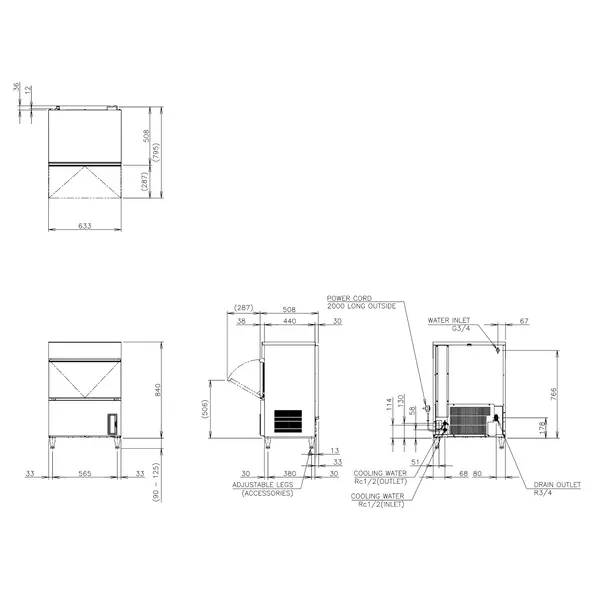 IJsblokjesmachine | IM-SERIE (UltraCUBE) | Volle Blokjes (13g) | 54kg/24u | Bunker 26kg | Watergekoeld | 633x506x840/965(h)mm