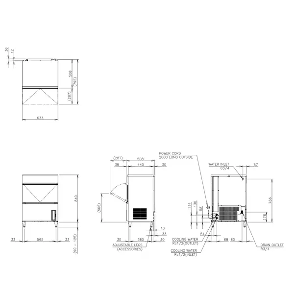 IJsblokjesmachine | IM-SERIE (UltraCUBE) | Volle Blokjes (23g) | 62kg/24u | Bunker 26kg | Watergekoeld | 633x506x840/965(h)mm