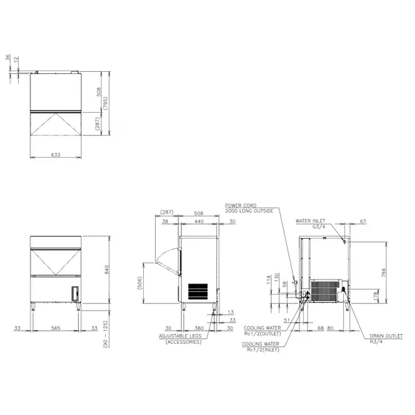 IJsblokjesmachine | IM-SERIE (CUBE) | Volle Blokjes (23g) | 62kg/24u | Bunker 26kg | Watergekoeld | 633x506x840/965(h)mm