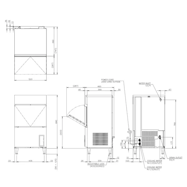 IJsblokjesmachine | IM-SERIE (CUBE) | Volle Blokjes (23g) | 50kg/24u | Bunker 18kg | Watergekoeld | 503x456x840/965(h)mm