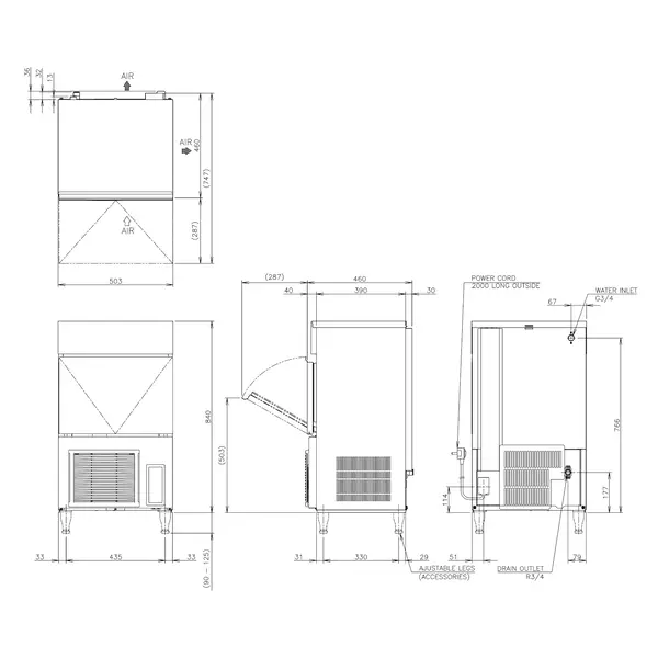 IJsblokjesmachine | IM-SERIE (UltraCUBE) | Volle Blokjes (23g) | 47kg/24u | Bunker 18kg | Luchtgekoeld | 503x456x840/965(h)mm