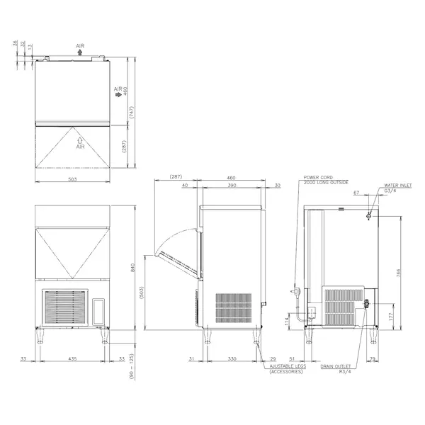 IJsblokjesmachine | IM-SERIE (CUBE) | Volle Blokjes (13g) | 43kg/24u | Bunker 18kg | Luchtgekoeld | 503x456x840/965(h)mm