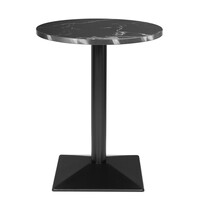 Bolero Tafel | Kunststof/Staal | Marmerlook Blad | Zwart Frame | Indoor | Ø600x750(h)mm 