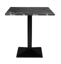 Bolero Tafel | Kunststof/Staal | Marmerlook Blad | Zwart Frame | Indoor | 700x700x750(h)mm 