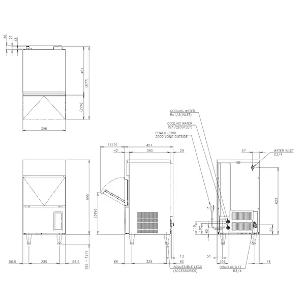 IJsblokjesmachine | IM-SERIE (CUBE) | Volle Blokjes (23g) | 32kg/24u | Bunker 11.5kg | Watergekoeld | 398x451x695/822(h)mm