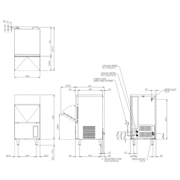 IJsblokjesmachine | IM-SERIE (CUBE) | Volle Blokjes (13g) | 30kg/24u | Bunker 11.5kg | Watergekoeld | 398x451x695/822(h)mm