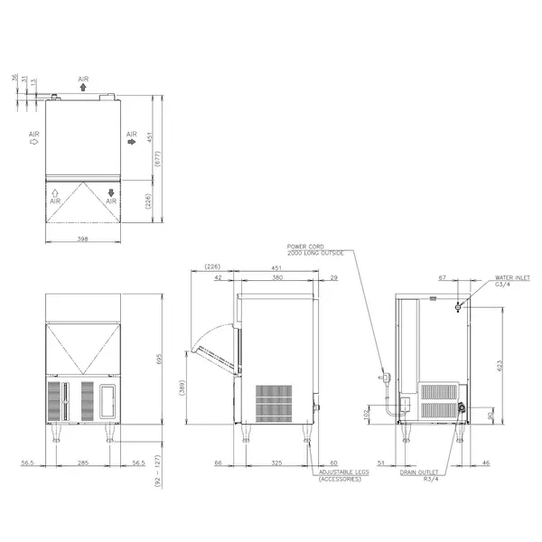 IJsblokjesmachine | IM-SERIE (UltraCUBE) | Volle Blokjes (23g) | 34kg/24u | Bunker 11.5kg | Luchtgekoeld | 398x451x695/822(h)mm