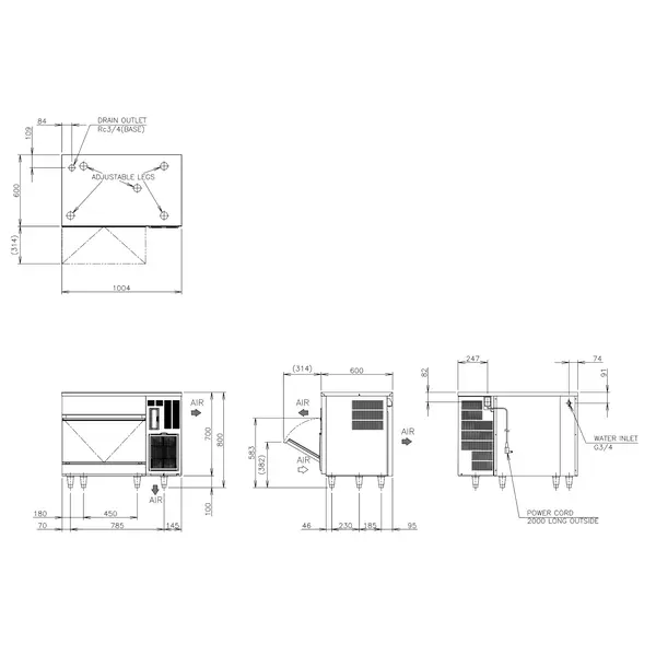 IJsblokjesmachine | IM-SERIE (UltraCUBE) | Volle Blokjes (23g) | 108kg/24u | Bunker 38kg | Luchtgekoeld | 1004x600x700/800(h)mm