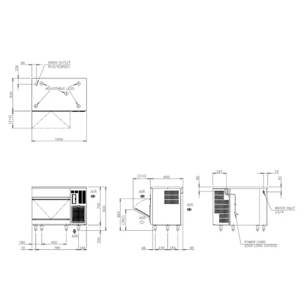 IJsblokjesmachine | IM-SERIE (UltraCUBE) | Volle Blokjes (31g) | 116kg/24u | Bunker 38kg | Luchtgekoeld | 1004x600x700/800(h)mm