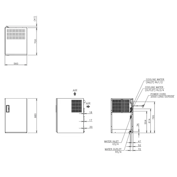 IJsblokjesmachine | IM-SERIE (UltraCUBE) | Volle Blokjes (23g) | 205kg/24u | Zonder Bunker | Watergekoeld | 560x700x880(h)mm