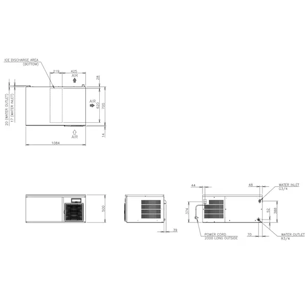 IJsblokjesmachine | IM-SERIE (UltraCUBE) | Volle Blokjes (31g) | 190kg/24u | Zonder Bunker | Luchtgekoeld | Stapelbaar | 1084x700x500(h)mm