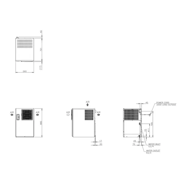 IJsblokjesmachine | IM-SERIE (UltraCUBE) | Volle Blokjes (23g) | 210kg/24u | Zonder Bunker | Luchtgekoeld | 560x700x880(h)mm