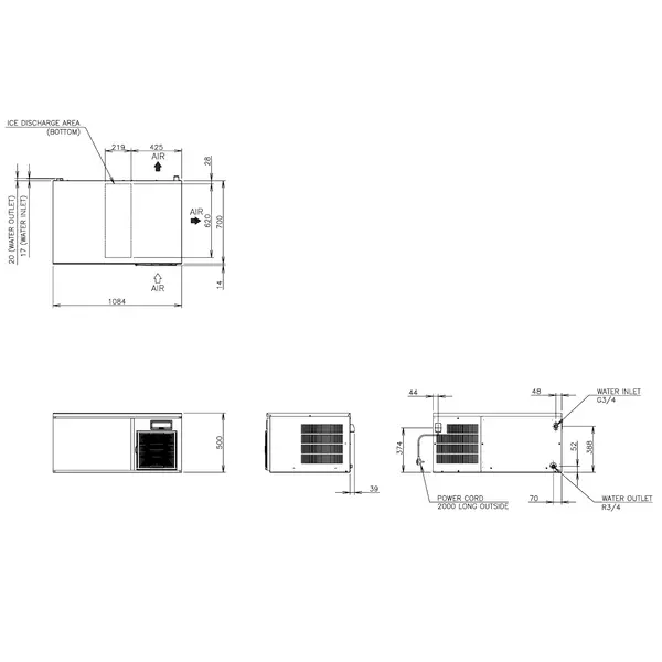 IJsblokjesmachine | IM-SERIE (CUBE) | Volle Blokjes (31g) | 190kg/24u | Zonder Bunker | Luchtgekoeld | Stapelbaar | 1084x700x500(h)mm