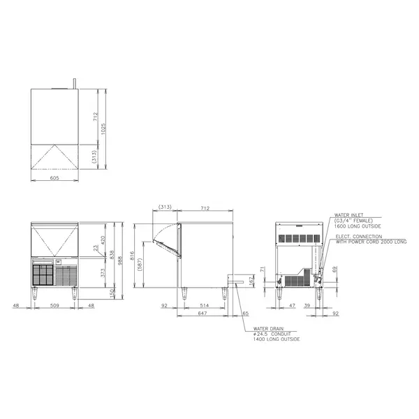 IJsblokjesmachine | KM-SERIE | Halvemaan Blokjes (10g) | 75kg/24u | Bunker 34kg | Luchtgekoeld | 605x712x838(h)mm