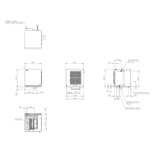 IJsblokjesmachine | KM-SERIE | Halvemaan Blokjes (10g) | 275kg/24u | Zonder Bunker | Luchtgekoeld | 560x625x610(h)mm