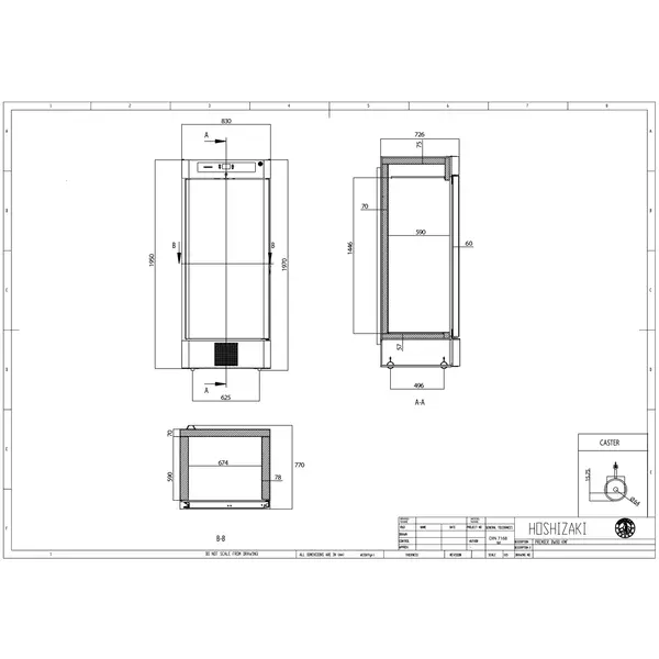 Vrieskast | PREMIER | 610L (2/1 GN) | RVS | -5°C/-25°C | Geforceerd | Wielen | 830x770x1970(h)mm
