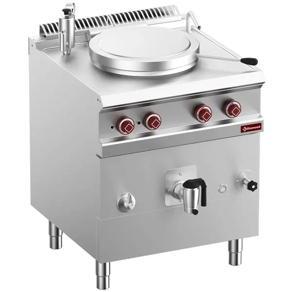 Kookketel | OPTIMA 700 | Elektrisch | 50L | Indirecte Verhitting | 9kW (400V) | Vulkraan + Aftapkraan | 700x700x850/920(h)mm