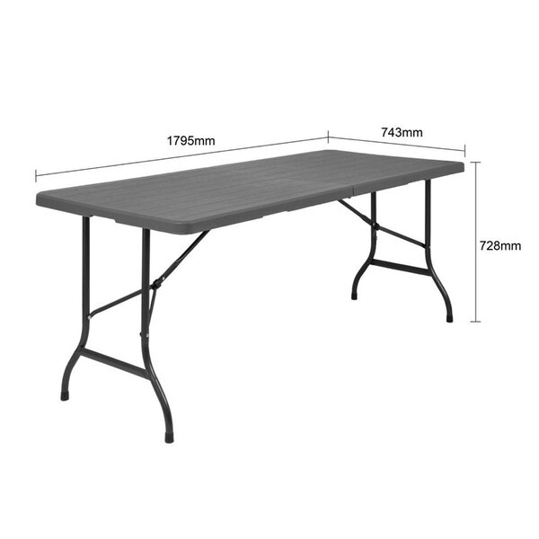 Inklapbare Buffettafel | Kunststof/Staal | Grijs | In-/Outdoor | 1829x743x728(h)mm