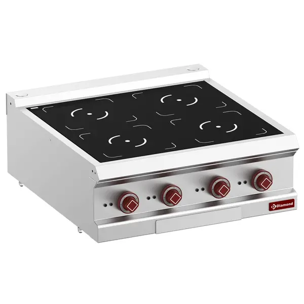 Inductiefornuis | OPTIMA 700 | 4 Kookpunten (Ø220) | 14kW (400V) | 700x700x250/320(h)mm