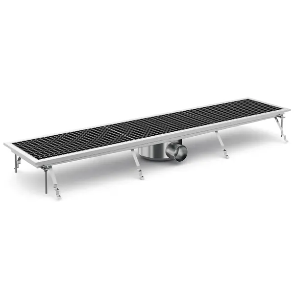 Vloerput | RVS | Afvoeraansluiting Ø75mm | 1368x300x140(h)mm