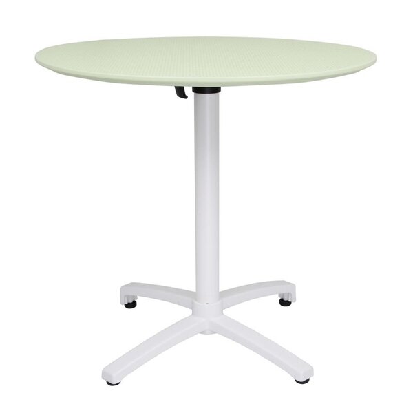 Inklapbare Tafel | Kunststof/Staal | Mintgroen Blad | Wit Frame | Indoor | 800x800x740(h)mm
