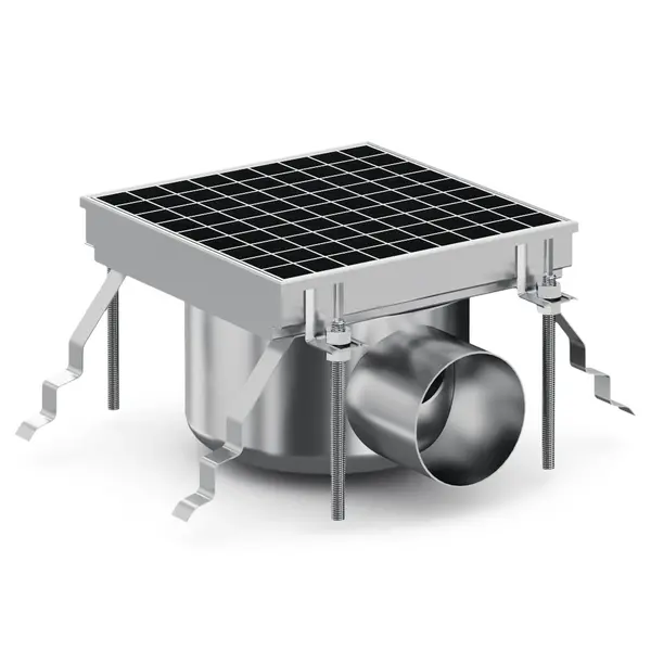 Vloerput | RVS | Afvoeraansluiting Ø75mm | 200x200x131(h)mm
